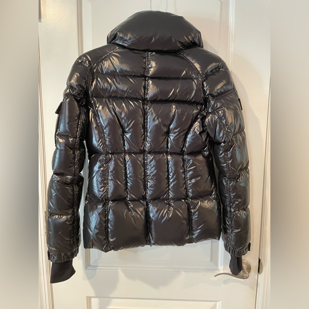 SAM. Shiny Black Puffer Jacket with High Collar size small - Picture 7 of 13